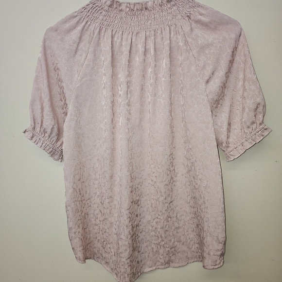 Mock Neck Satin Look Blouse - Picture 7 of 11